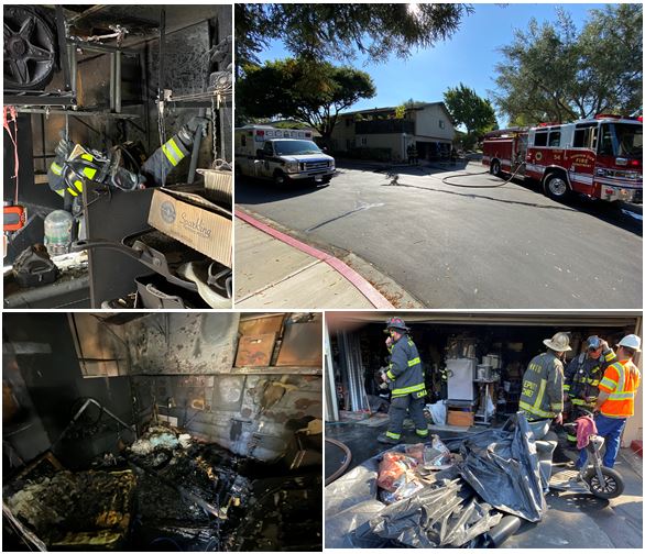 A fire that broke out on Tyrella Avenue was quickly extinguished by firefighters on Aug. 23, 2023. Courtesy Mountain View Fire Department.