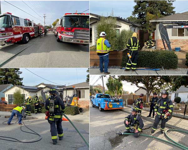 A gas leak occurred outside a residence on Church Street in Mountain View Thursday afternoon, Dec. 14. Courtesy Mountain View Fire Department.