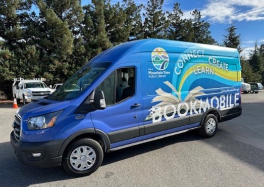 The city of Mountain View is transitioning its bookmobile program to an all-electric vehicle, that will help the city reduce its carbon footprint while also making library services more accessible to underserved communities. Courtesy city of Mountain View.