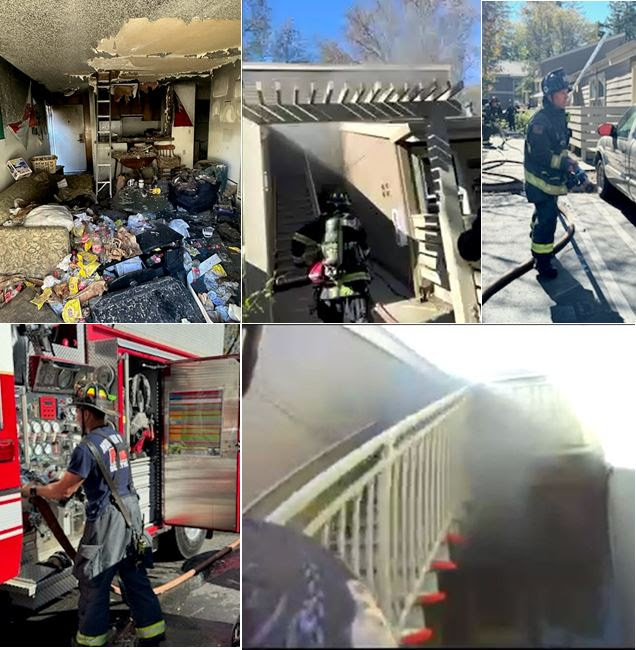Firefighters responding to apartment fire on Feb. 10 at Sierra Vista Avenue